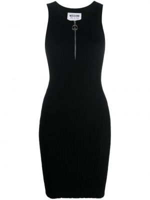 Sukienka koktajlowa bez rękawów relaxed fit Moschino czarna