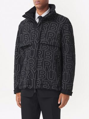 Péřová bunda s výšivkou Burberry černá