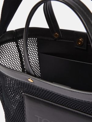 Мрежести кожени шопинг чанта Tom Ford черно