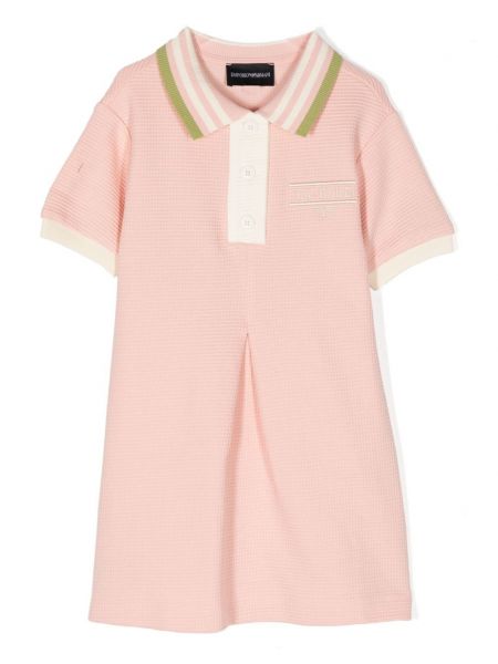 Puuvilla suora mekko tytöille Emporio Armani Kids pinkki