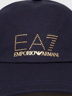 Хлопковая кепка Ea7 Emporio Armani синяя