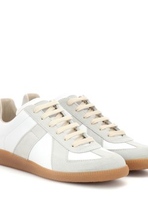 Läder mocka sneakers Maison Margiela vit