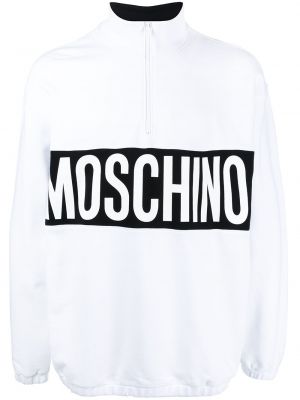 Пуловер с принт Moschino бяло