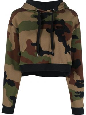 Hoodie con stampa camouflage Moschino verde