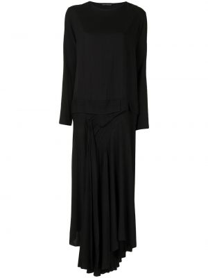 Pletené šaty s dlouhými rukávy Yohji Yamamoto - černá