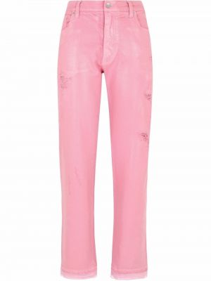 Straight fit džíny Dolce & Gabbana růžové