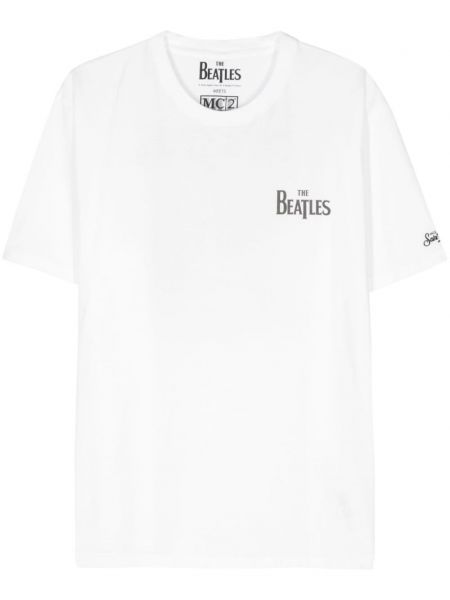 Памучна тениска с принт Mc2 Saint Barth бяло