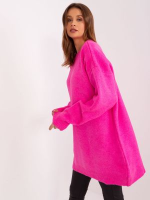 Dzianinowa sukienka Fashionhunters różowa