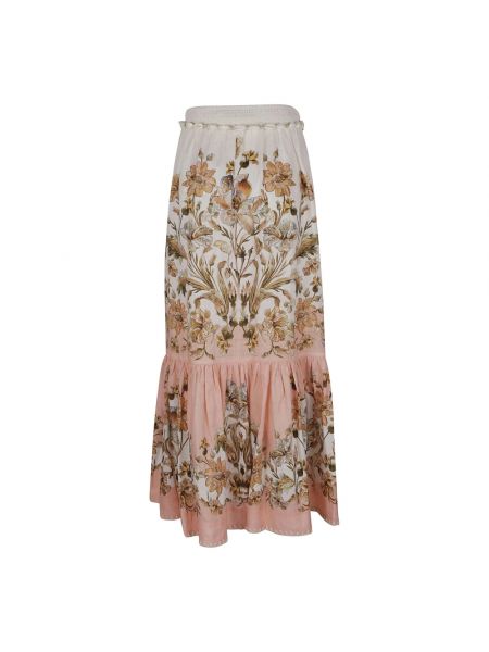Falda larga de lino de flores con estampado Zimmermann