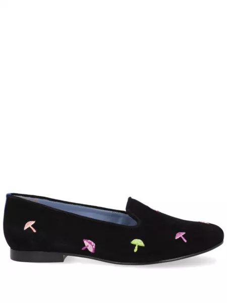 Ruskind loafers med broderier Blue Bird Shoes