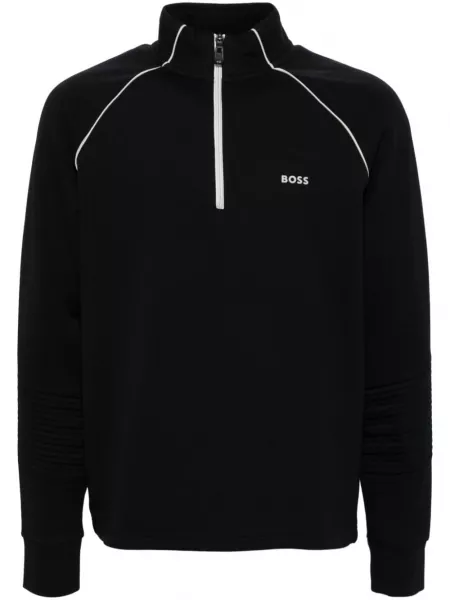 Sweatshirt med lynlås Boss sort