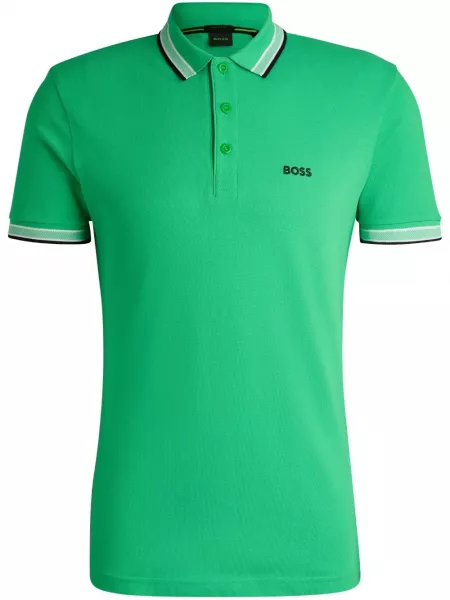 Stribet poloshirt Boss grøn