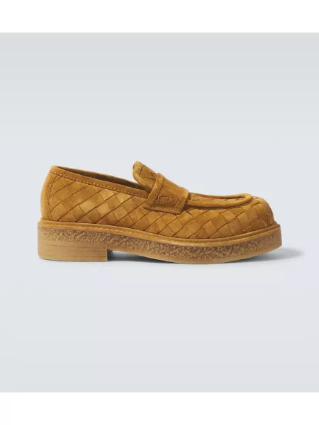 Loafers i mocka Bottega Veneta brun