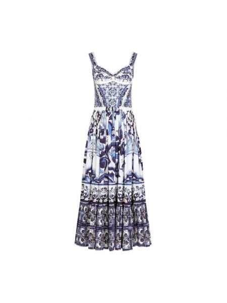 Sukienka długa Dolce And Gabbana niebieska
