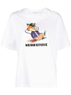 T-shirt z nadrukiem Maison Kitsune - Biały