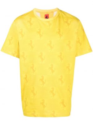 T-shirt aus baumwoll mit print Ferrari gelb
