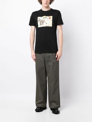 T-shirt aus baumwoll mit zebra-muster Ps Paul Smith schwarz