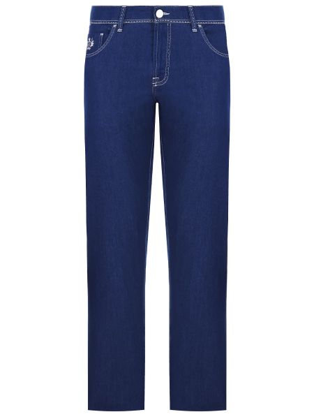 Хлопковые прямые джинсы Scissor Scriptor синие