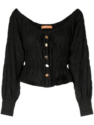Памучна блуза Rejina Pyo черно