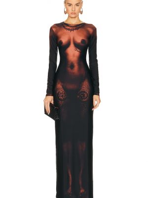 Платье мини с принтом с длинным рукавом Jean Paul Gaultier