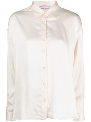 Satenska srajca Ermanno Firenze bela