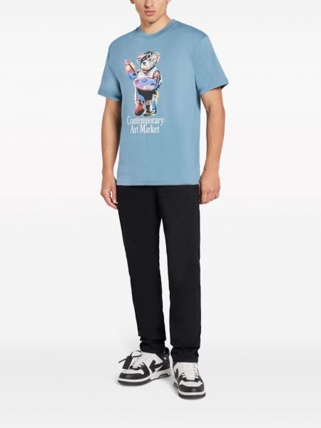 Kokvilnas t-krekls ar apdruku Market zils