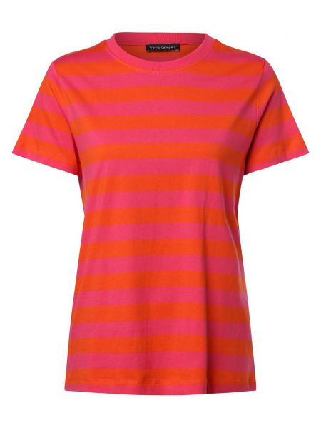 Koszulka bawełniana w paski Franco Callegari pomarańczowa
