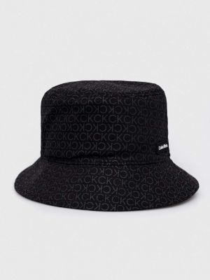 Памучна шапка с козирки Calvin Klein черно