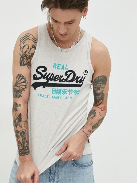 Superdry pamut póló szürke