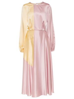 Шелковое платье миди Roksanda, розовое