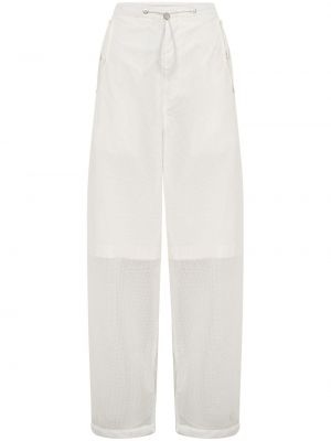 Мрежести прозрачни прав панталон Dion Lee бяло