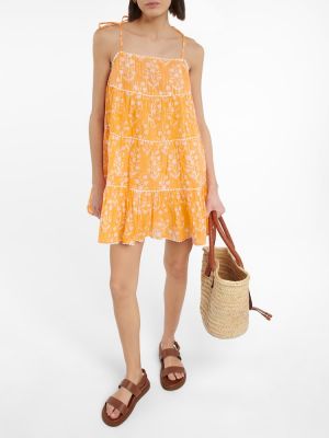 Sukienka bawełniana w kwiatki Juliet Dunn pomarańczowa