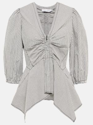 Карирана памучна блуза Proenza Schouler бяло