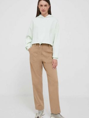 Bluza z kapturem z nadrukiem Calvin Klein Jeans zielona