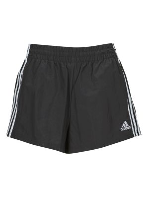 Pantaloni sport cu dungi cu croială lejeră Adidas negru