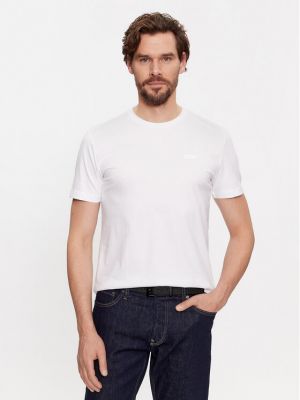 Bavlnené priliehavé tričko Calvin Klein biela