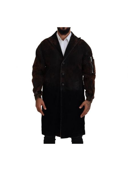 Długi płaszcz bawełniany Dsquared2 brązowy