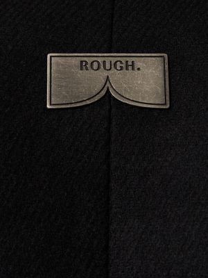 Obnosený kabát Rough. čierna