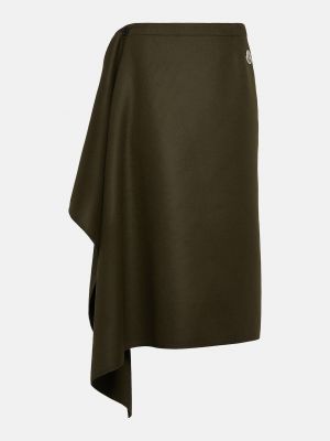 Кашемировая шерстяная юбка миди Moncler черная
