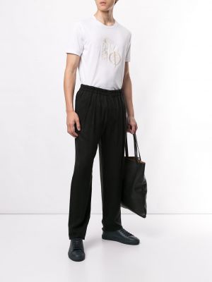 Pantalones rectos plisados Giorgio Armani negro