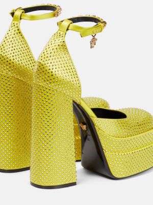 Pantofi cu toc cu platformă Versace galben