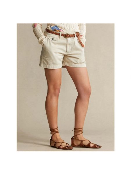Pantalones cortos de cintura alta Polo Ralph Lauren beige