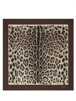Леопардовый шелковый шарф Dolce&gabbana