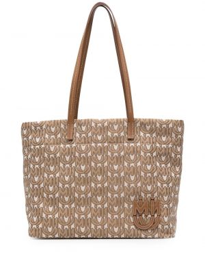 Jacquard shoppingbag Miu Miu brun