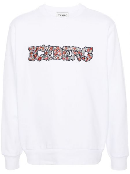 Sweatshirt mit stickerei aus baumwoll Iceberg weiß