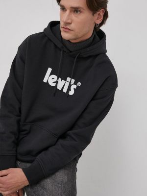 Laza szabású pamut pulóver Levi's® fekete