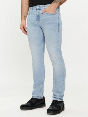 Jeansy skinny Calvin Klein Jeans niebieskie