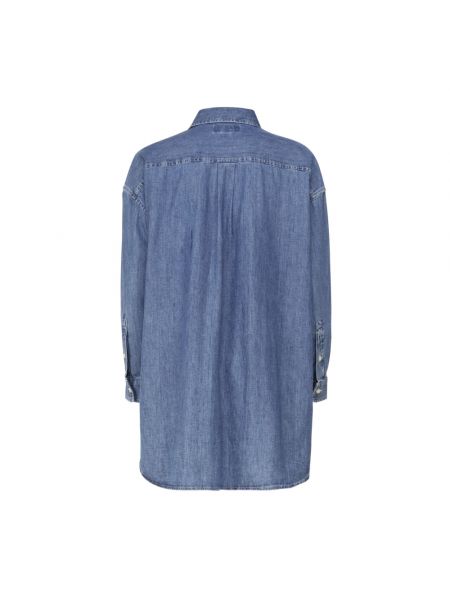 Camisa vaquera oversized con estampado Polo Ralph Lauren azul