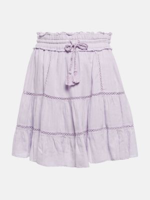 Βαμβακερή φούστα mini Marant Etoile μωβ