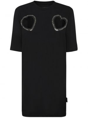 Βαμβακερή φόρεμα Philipp Plein μαύρο